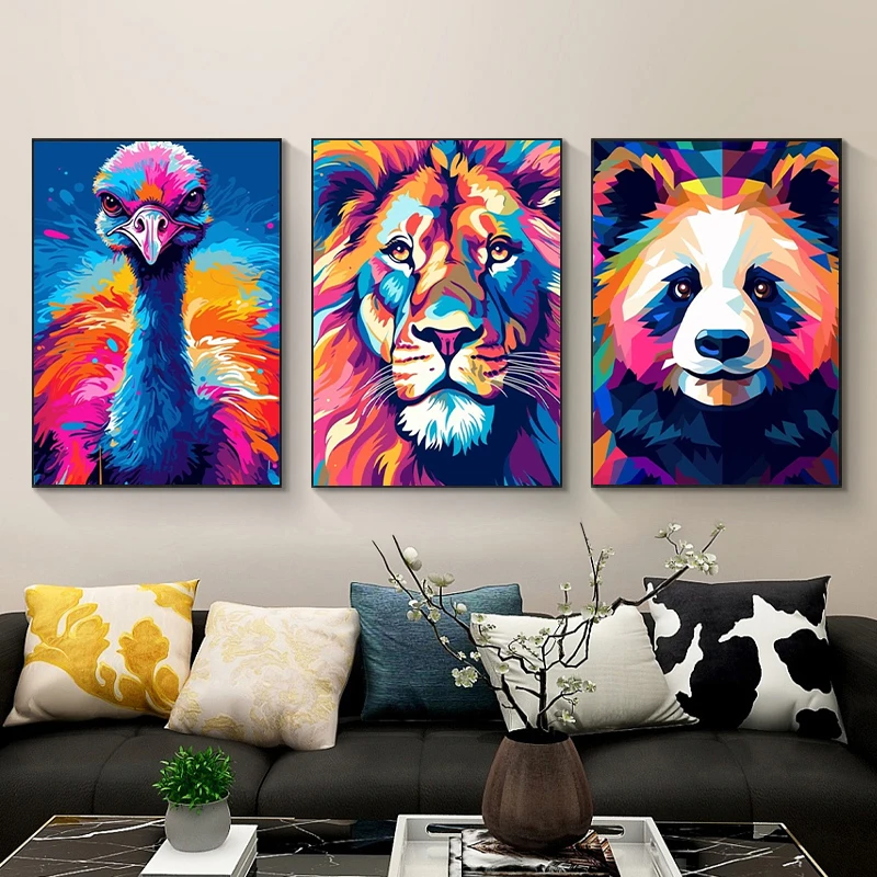 Lion 5D Diamond Painting Kit Crocodile Diamond Embroidery Painting Animal Portrait Full Diamond Mosaic DIY Home Decoration Gift