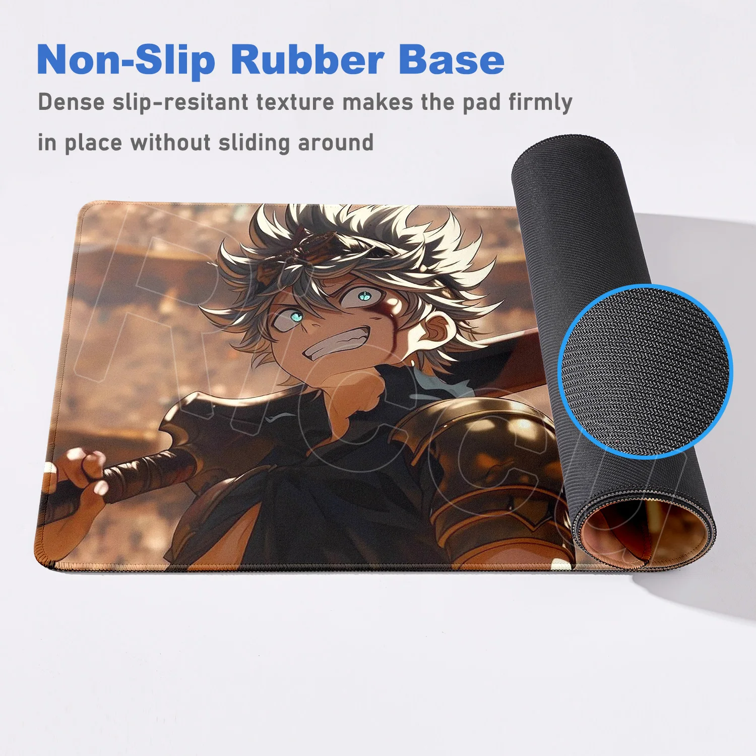 วอลเปเปอร์ใหม่แบล็คโคลเวอร์อะนิเมะแผ่นรองเม้าส์คอมพิวเตอร์แล็ปท็อปอุปกรณ์เสริมสำหรับเล่นเกมแผ่นรองเมาส์พรมพีซีแผ่นรองเมาส์ HD แผ่นรองคีย์บอร์ด