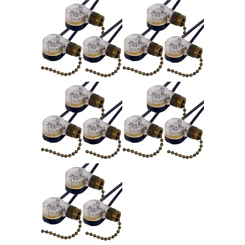 15Pack Ceiling Fan Light Switch ZE-109 Fan Switch Ceiling Pull Chain Switch Replacement (Bronze)