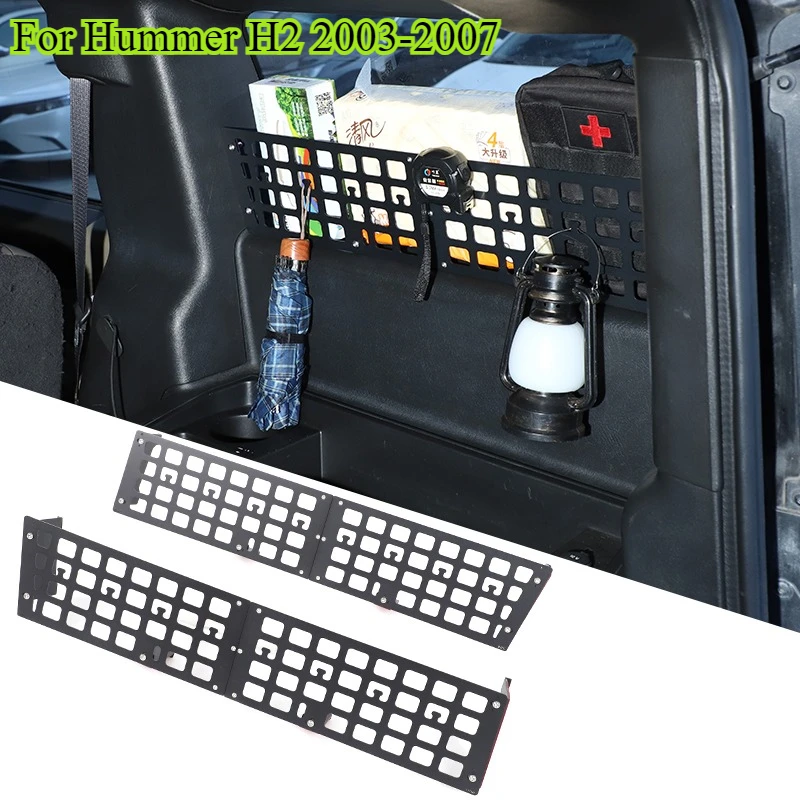 

aluminum alloy For Hummer H2 2003-2007 trunk side window storage fence car rear window storage fence car organizing accessories
