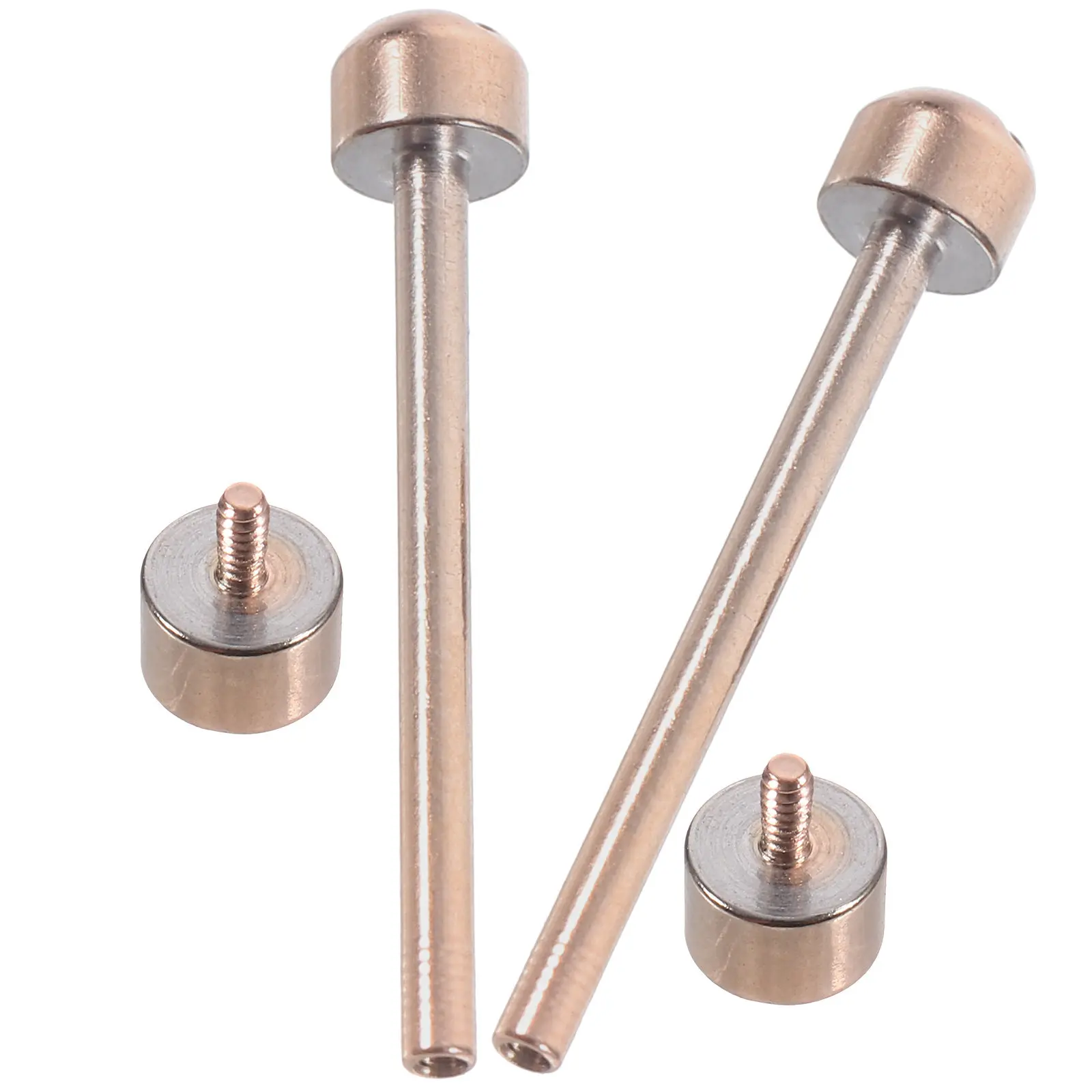 2Pcs Watch Screw Tube Rods for Watch Band Clasp Repair 18Mm Id Rose Gold Sturdy Link Rod Tool Watchmaker Essential Kit