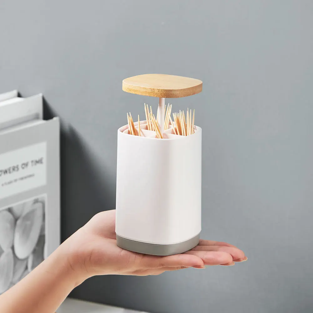 

Japanese Automatic Press Toothpick Box Multi Purpose Holder with Split Cotton Floss Creative Household Products