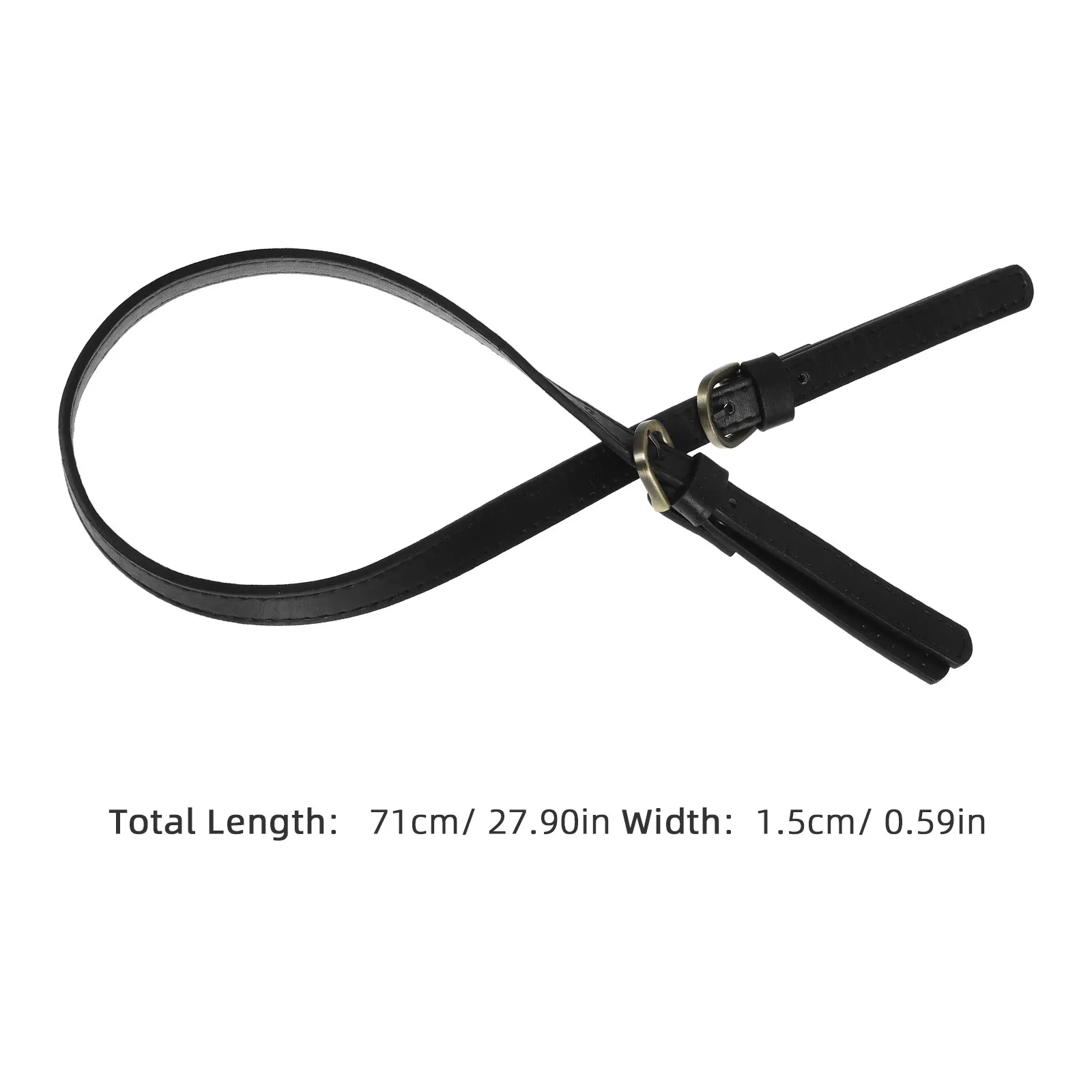 Stylish Synthetic Tote Bag Strap Replacement Adjustable Dual Buckle Handbag Belt for Pouch Clutch DIY Fashion Bag