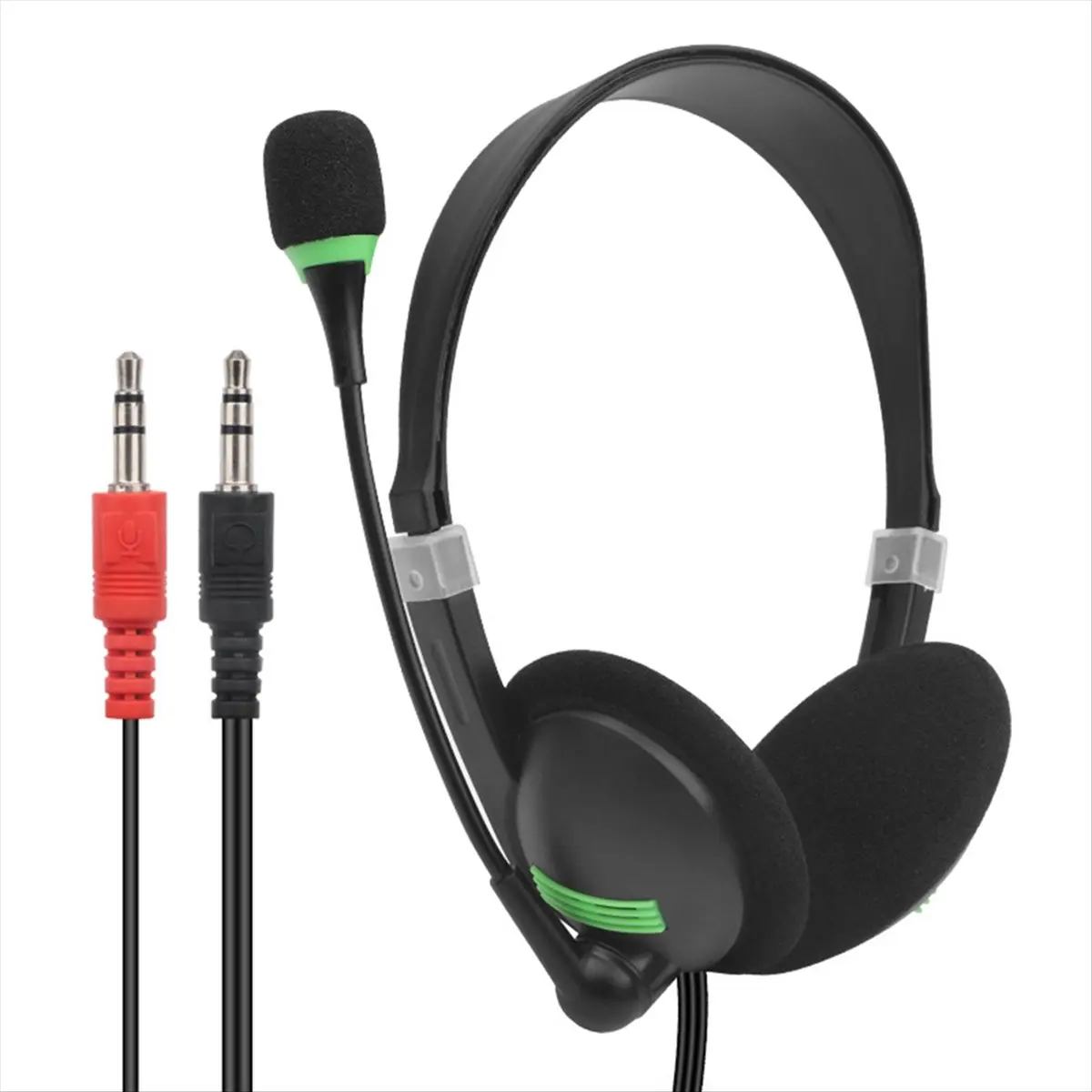 DT60 3.5mm Wired Headphones with Microphone Noise Cancelling Headset USB Earphone for Laptop PC Computer