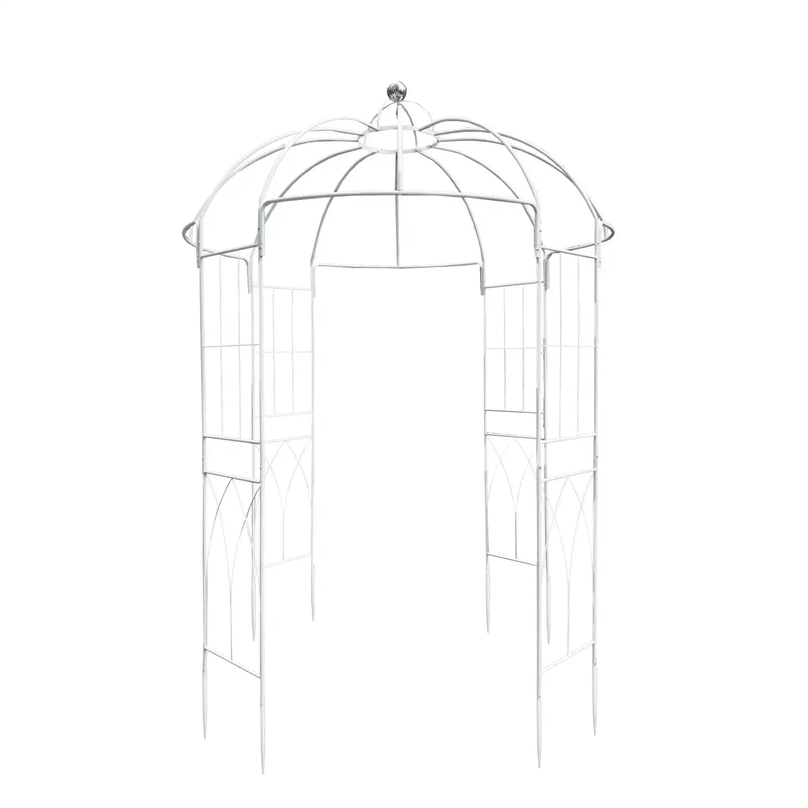1pc f30 10ft Heavy Duty Wrought Iron Garden Arbor Wide Birdcage Shape Black Wedding Arch Outdoor Garden Fireplace ivy845