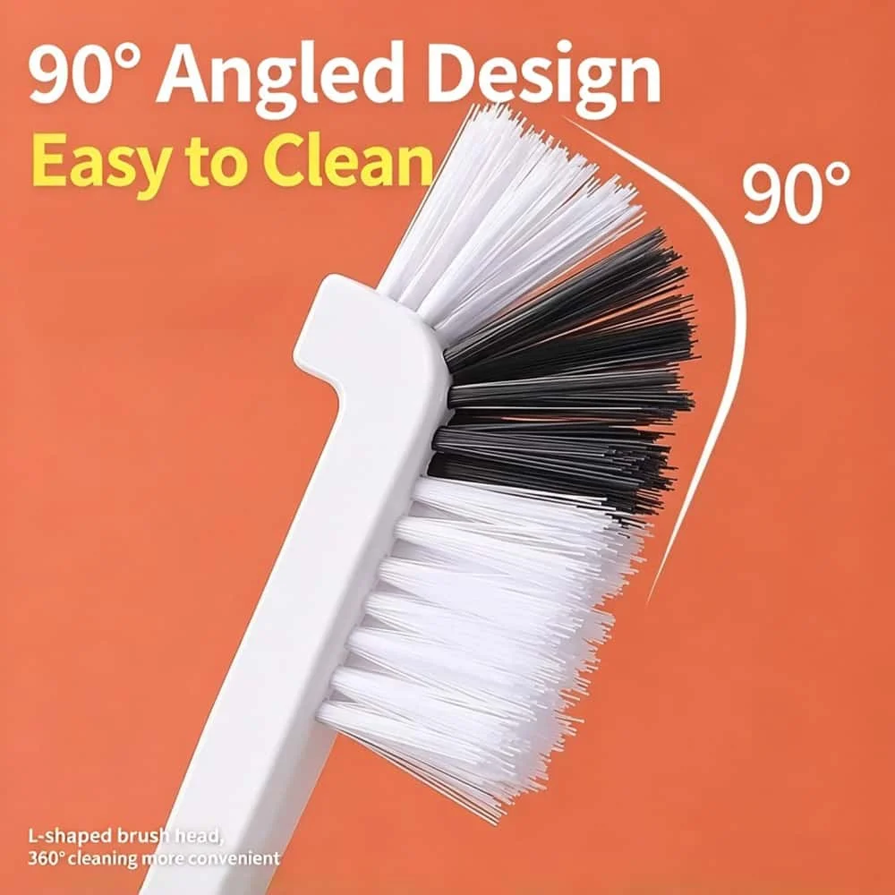 Long Handle Bottle Brush L-Shape Cup Cleaning Silicone Bristle Kitchen Tool Thermos Baby Glass Gap Crevice Cleaner Multifunction