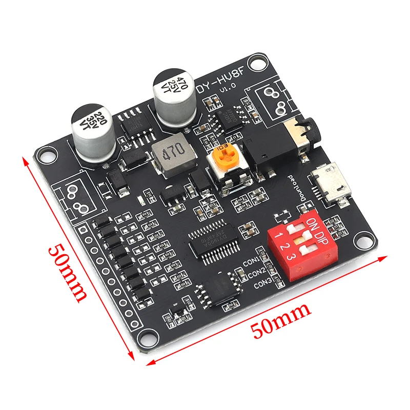 DY-HV8F 12V/24V Voice Playback Module Triggers One-to-one Serial Port Control To Play 10W/20W Voice Module HV8F