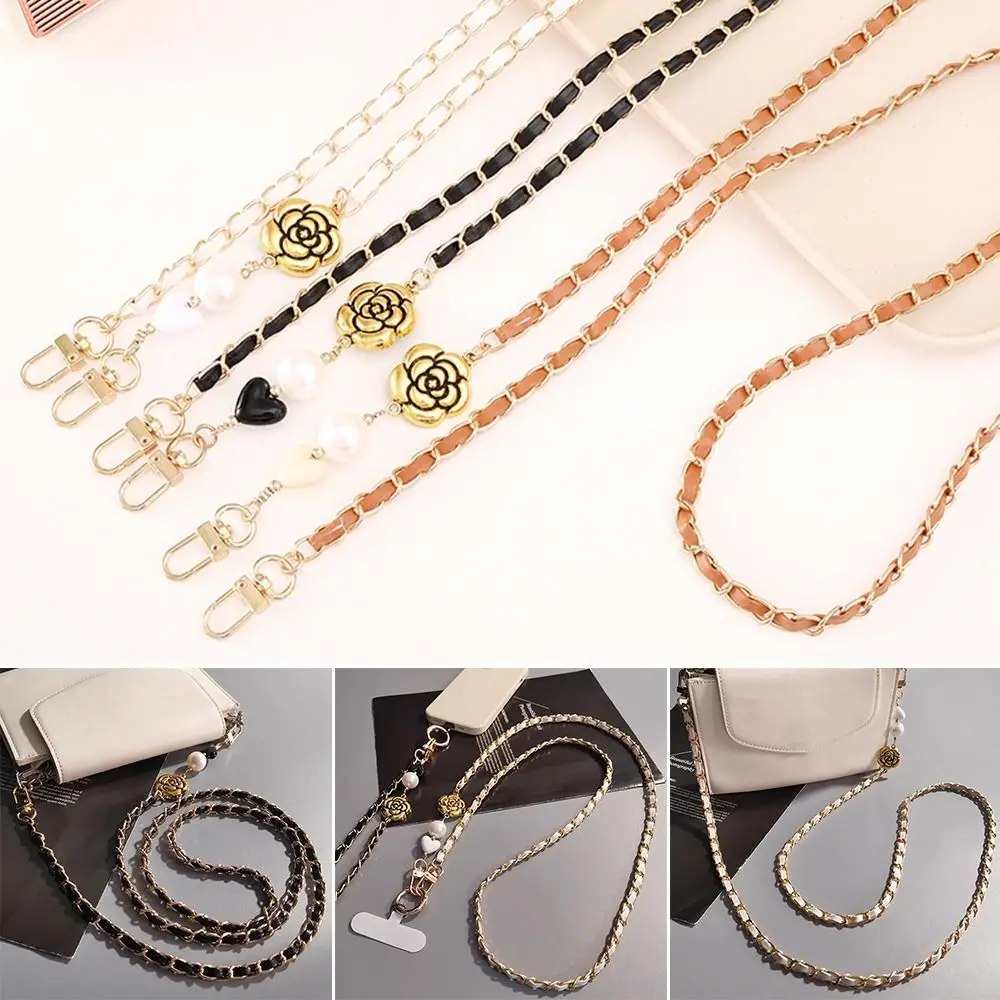 

Universal Mobile Phone Hanging Rope Leather Crossbody Chain Pearl String Mobile Phone Chain Small Fragrance Style Anti Drop