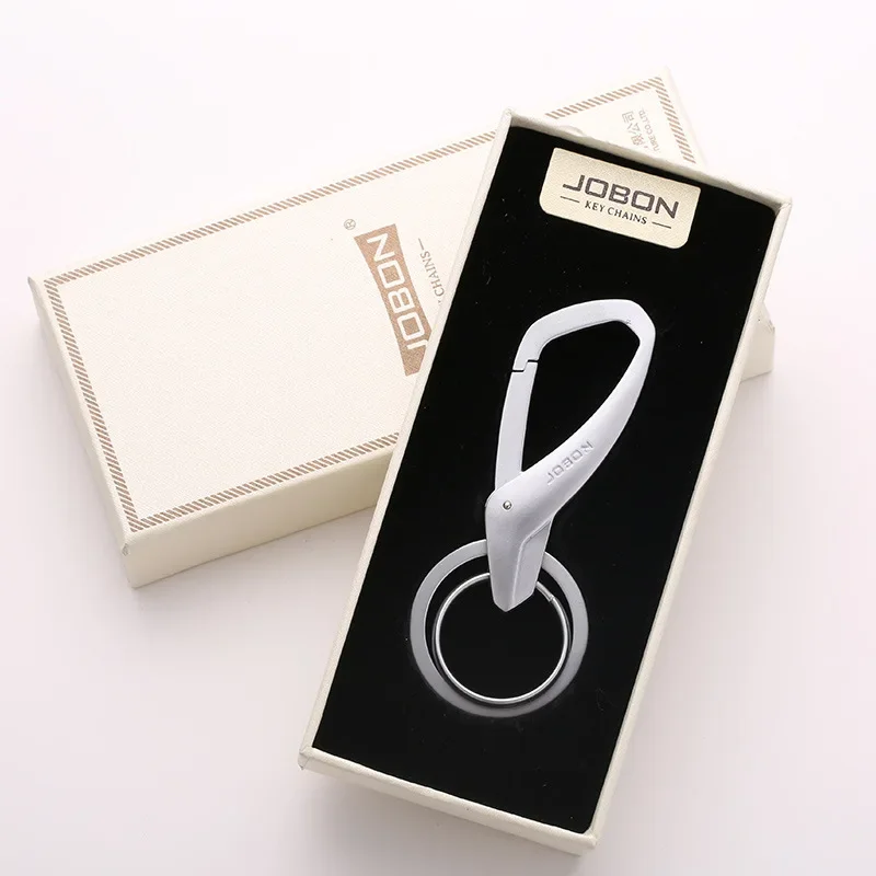 Simple Waist Hanging Car Key Chain Creative High Quality Double Ring Metal Key Pendant Business Men\'s Key Chain Pendant Gift