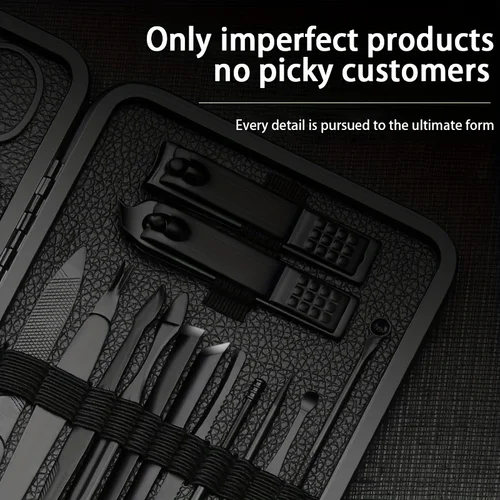 Imagen 2 del producto Kit de manicura de acero inoxidable, 7/10/16/18 Uds., juego de pedicura, tijeras, cortaúñas, Kit de herramientas de aseo con Estuche De Viaje