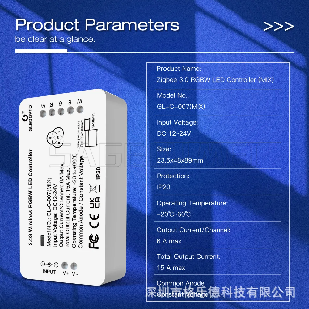 GLEDOPTO GL-C-006/007/008/009 Zigbee3.0 RGBW WWCW ZigBee Smart LED Strip Controller Voice Control Work with SmartThing APP Alexa