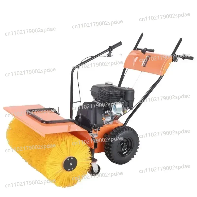 Hand Push Gas Powered Snow Sweeper Heavy Duty Rotary Brush Snow Cleaning Machine Wear Resistant Roller Broom For Yard Road