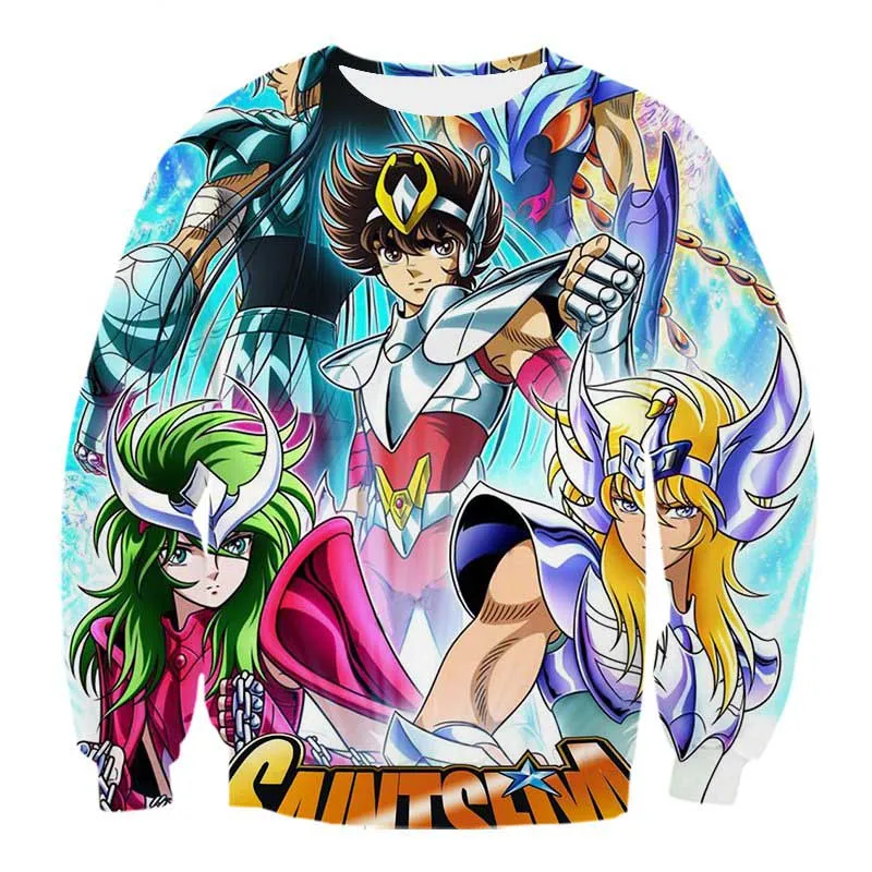 Anime Saint Seiya 3D Print T-Shirt Men Women Fashion Oversized Spring Long Sleeve T Shirts Harajuku Male Tees Tops Man Clothing