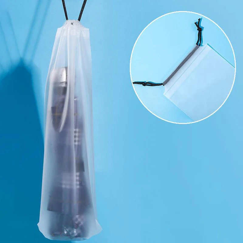 1/2/3/4/5/10Pcs Plastic Umbrella Storage Bag Translucent Waterproof Drawstring Bag Out-and-out Car Wet Umbrella Cover