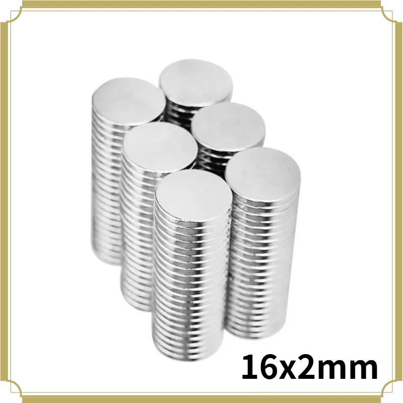16x2mm Powerful Neodymium Magnets 16*2mm Strong Disc Neodymium Magnets For Fridge DIY Building Scientific Craft 16*2  16x2