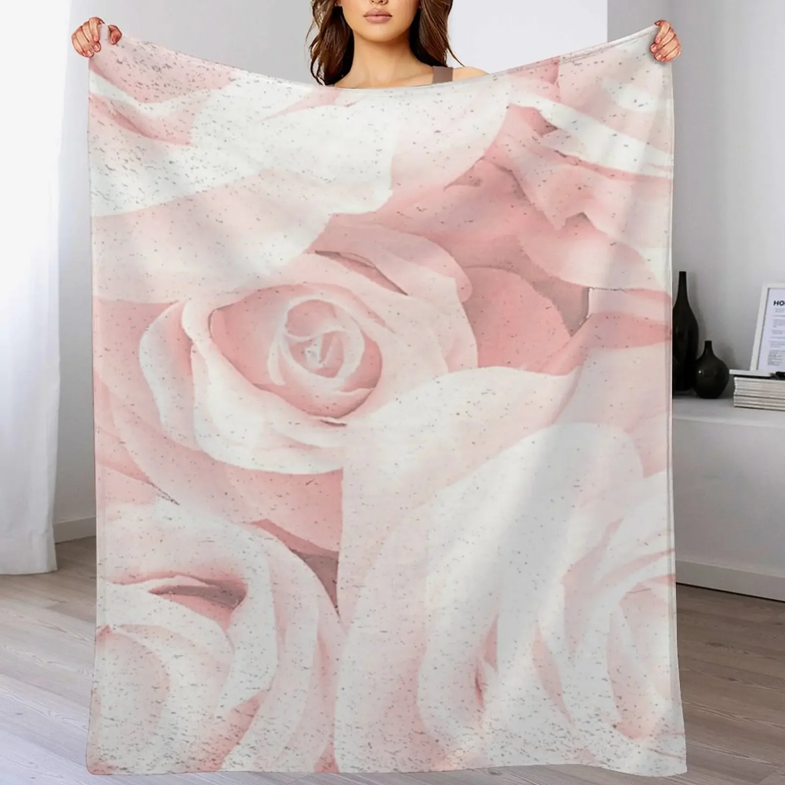 

Blush Bed of Roses Throw Blanket Bed Fashionable Decorative Sofa Beach Decorative Beds Blankets