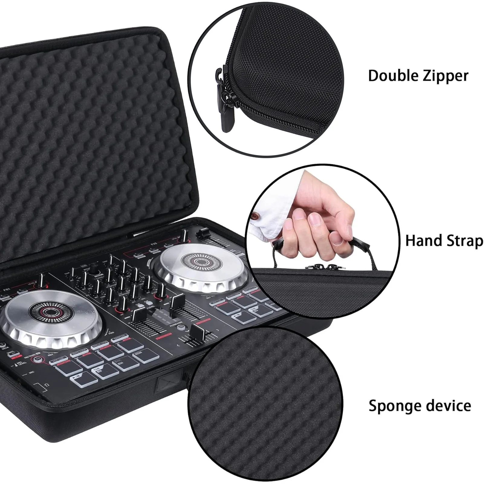 DJ Controller Case  Safety DJ Controller Storage Bag Double  Built in Cushioning Sponge 50x30x8cm for DDJ-FLX4
