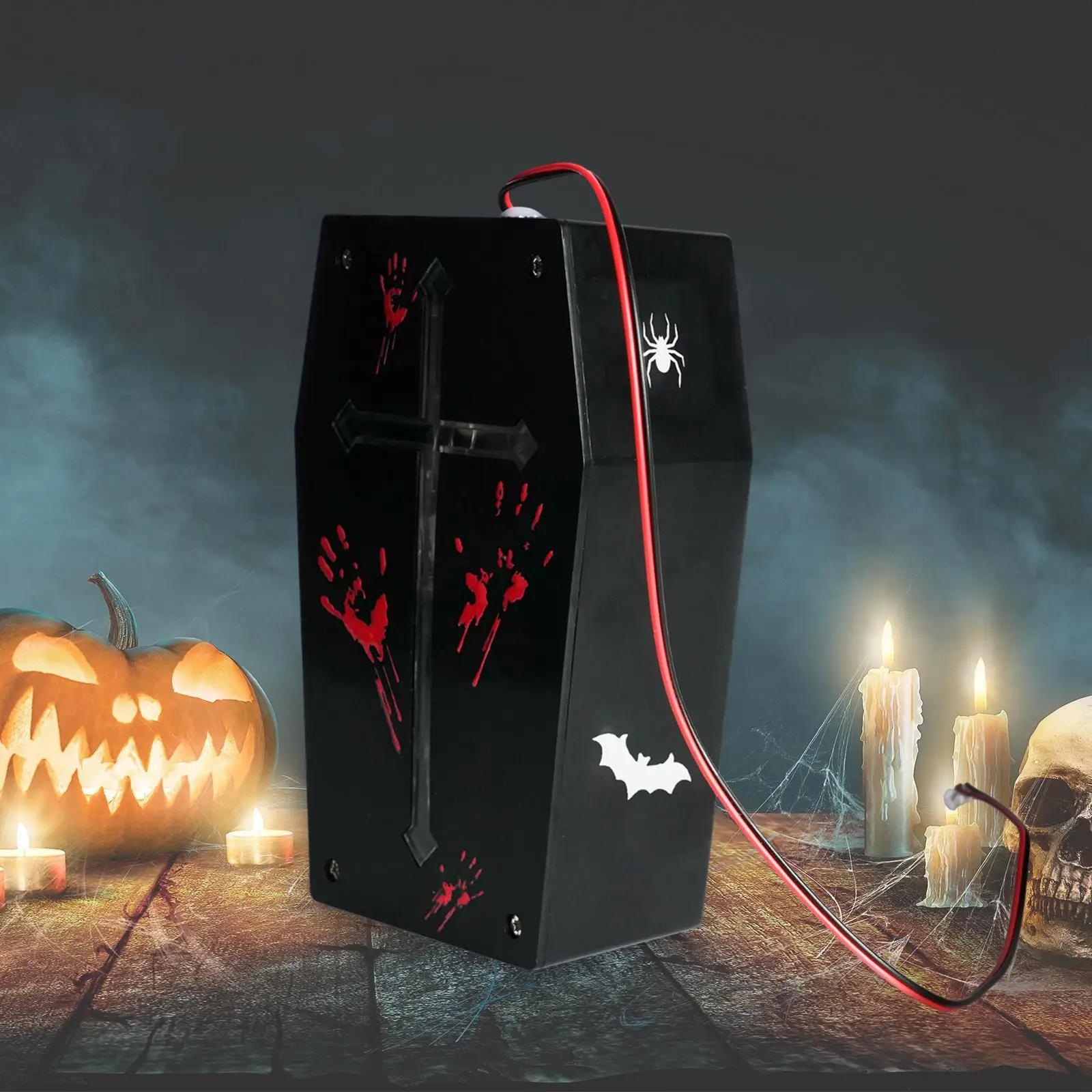 Halloween Geluidssensor Voice Speler Met Stickers Schreeuw Box Speaker Met Led Verlichting Voor Snoepdoos Cadeau Huis Gangen Buiten