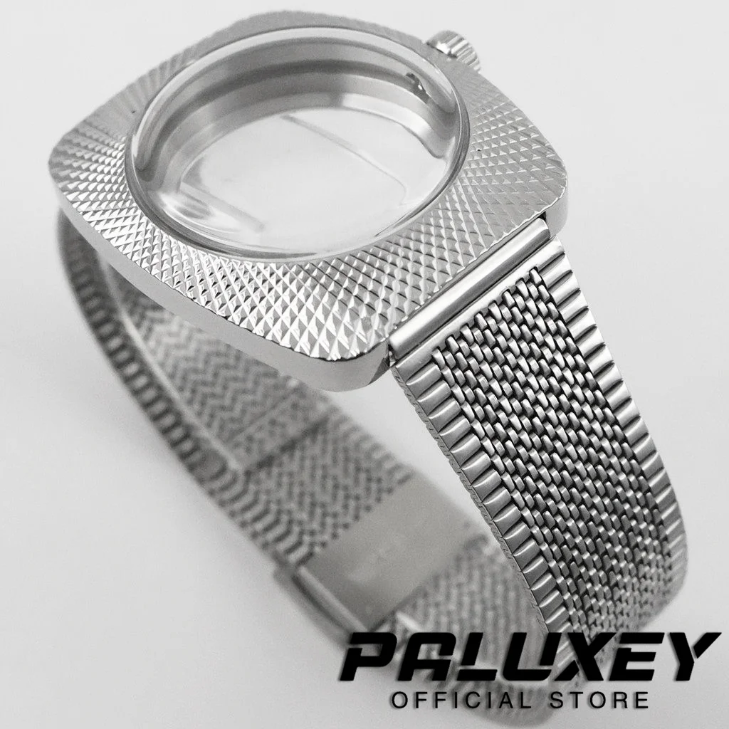 NH35 36.5MM Watch Case Accessories Geometric Design Case Dome Acrylic Glass For NH34 NH35 NH36 NH38 NH70 Movement Watch Case
