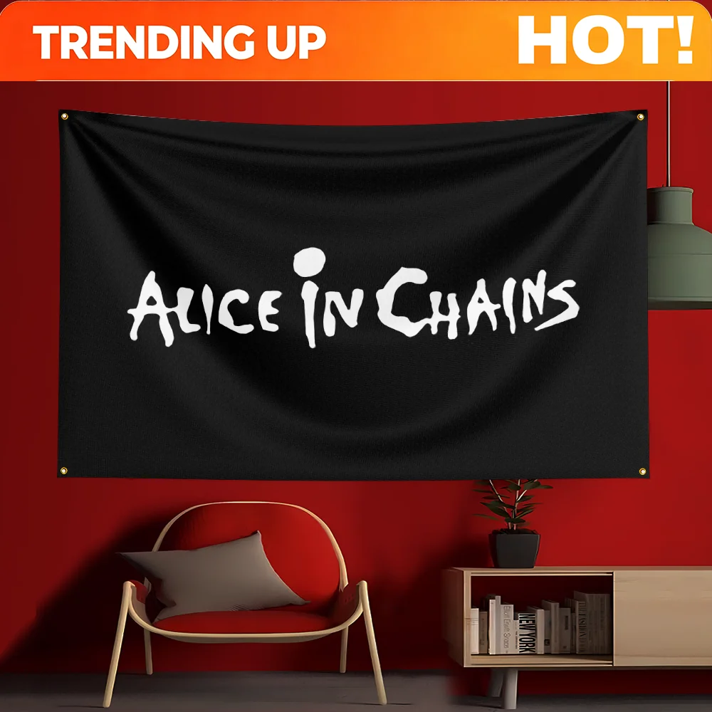 Customize 3x5 Ft Alice in Chains Band Concert Flag Polyester Printed Flags Banner Tapestry for Room Garage Decor Concert Flag