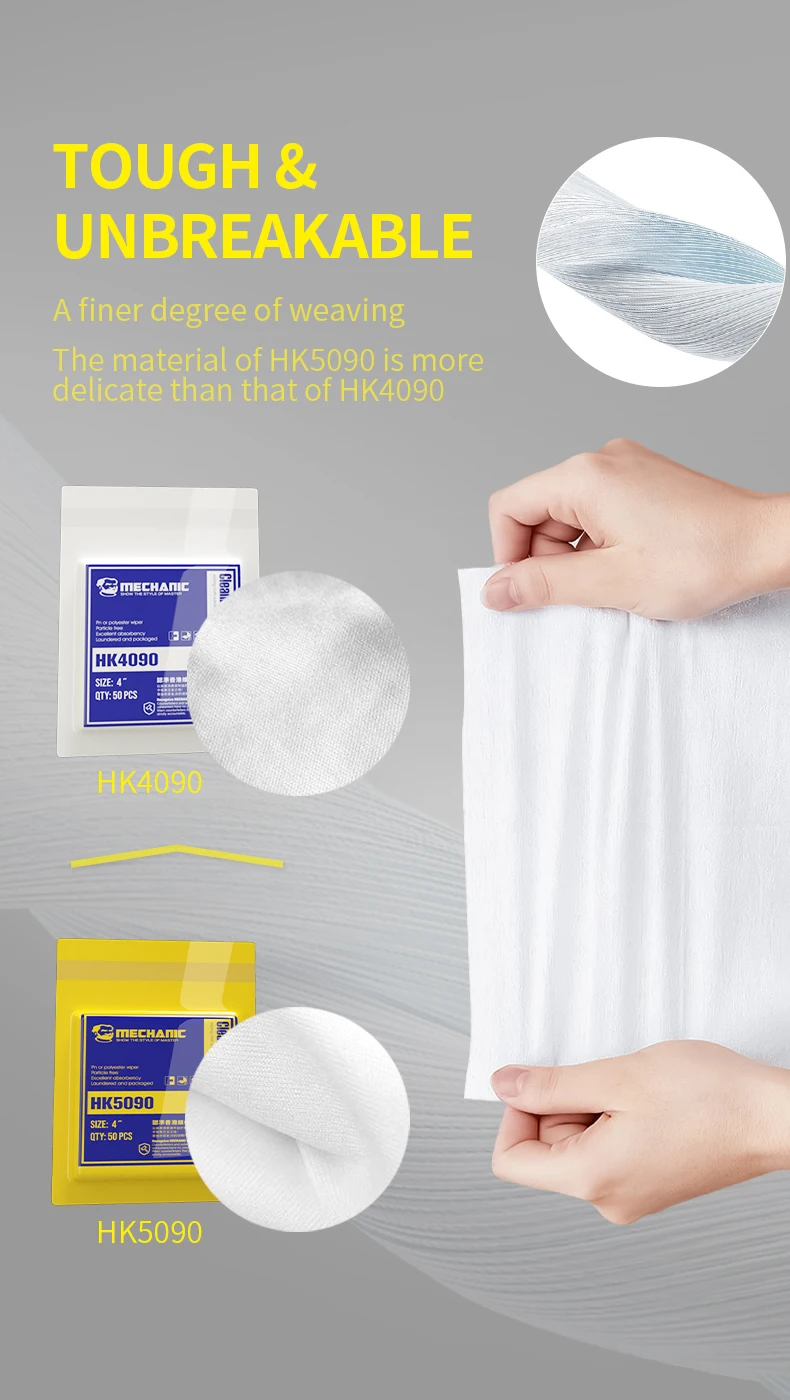 MECHANIC OFFICIAL HK5090 Non-Dust Cloth Cleaning Wiper Dust-Free Anti-Static For Mobile Phone Repair LCD Lens Back Cover Clean