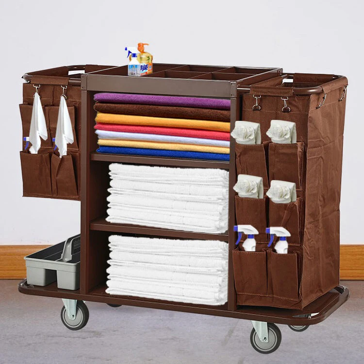 

2025Hotel Room Cleaning Trolley,Housekeeping Laundry Cart Trolley Cart