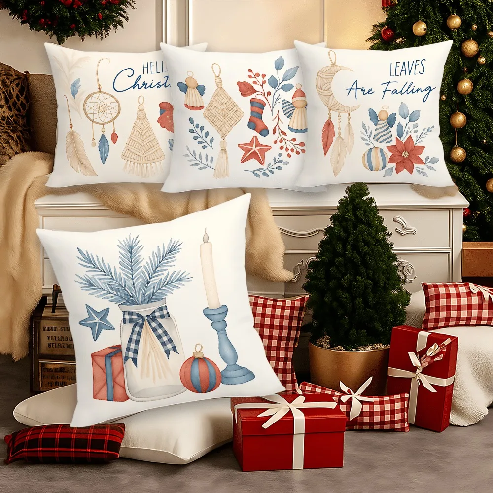 

Очаровательные рождественские наволочки с акварельным декором: праздничные наволочки для домашнего декора в деревенском стиле