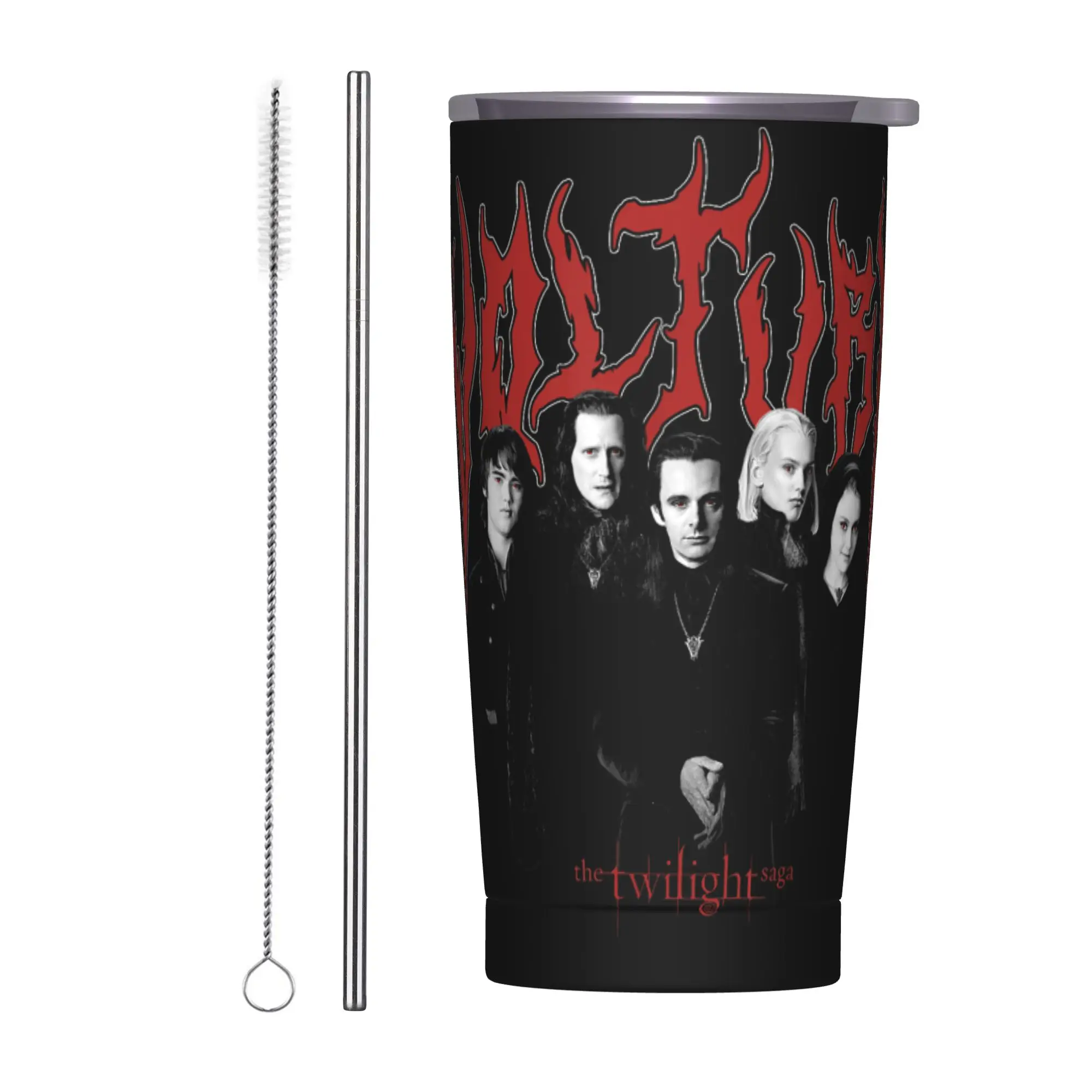 

20oz Twilight Saga Heavy Metal Volturi Group Vacuum Insulated Tumbler Movie Mug Outdoor Leak Proof Double Wall Cup Water Bottle