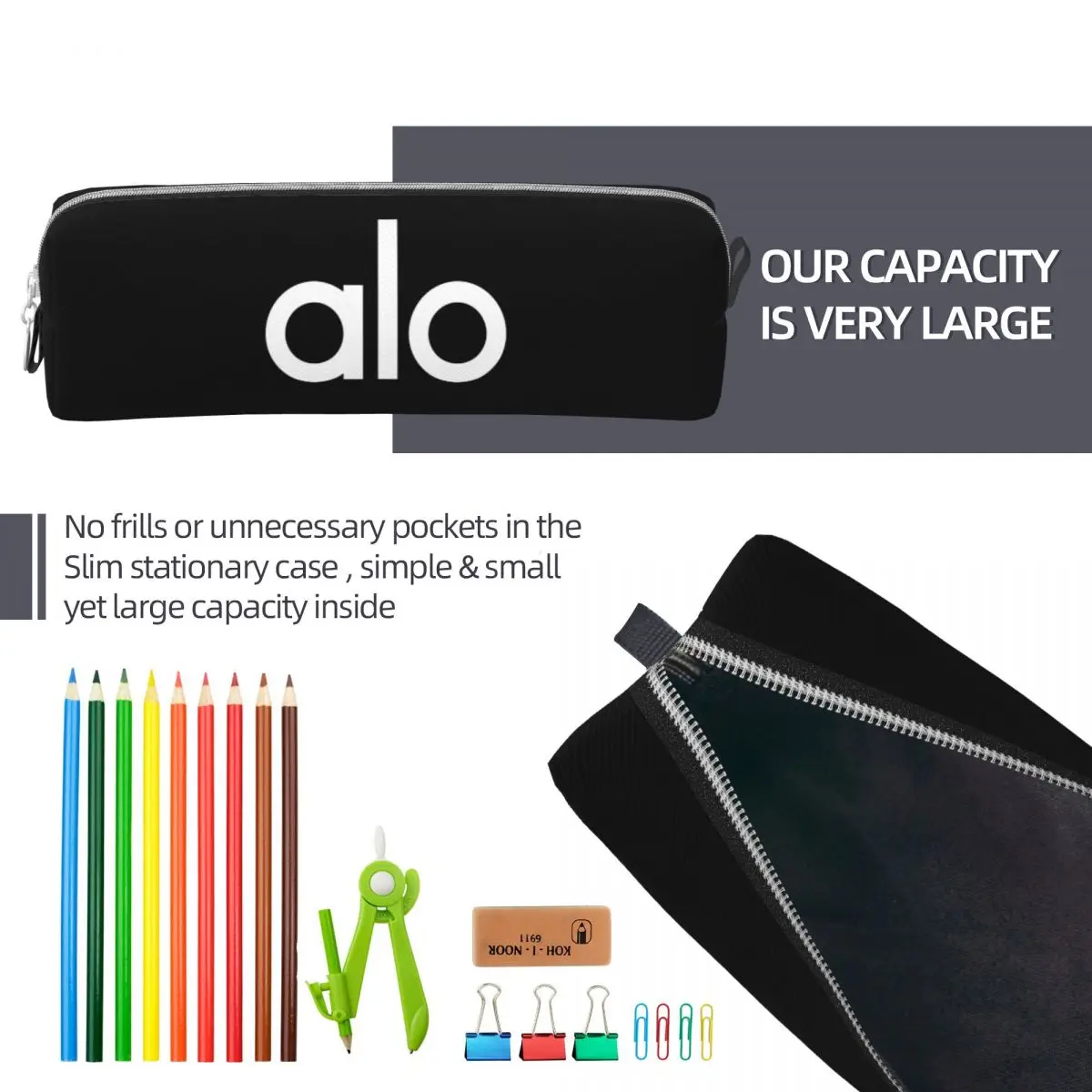 Imagem -06 - A-alos-pencil Case With Zipper Material Escolar Papelaria Box Grande Capacidade Bolsa Pen Classic