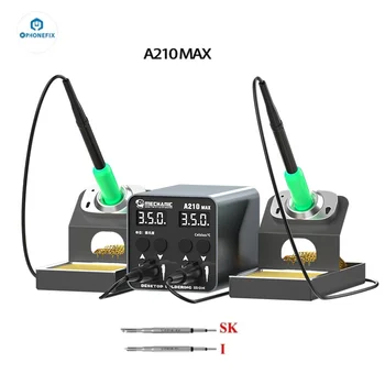 MECHANIK A210 MAX stacja lutownicza stacjonarna LED duży wyświetlacz C210 rdzeń grzejny stacja spawalnicza z zabezpieczeniem przed zwarciem