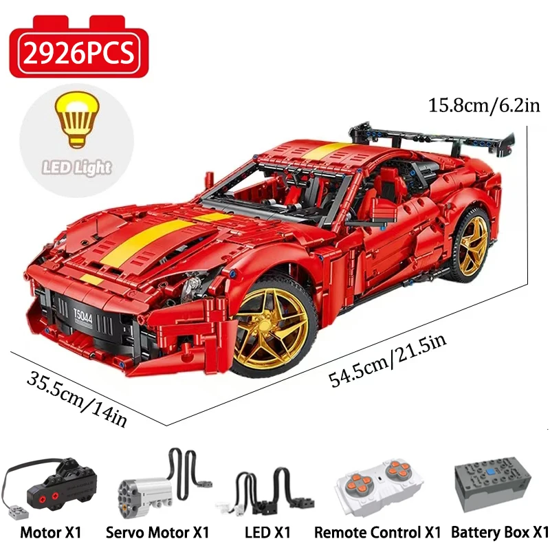 Technical City 812 Sport Car Building Block Super Speed Remote Control Racing Vehicle Model Bricks Toys For Kid Xmas Gift MOC