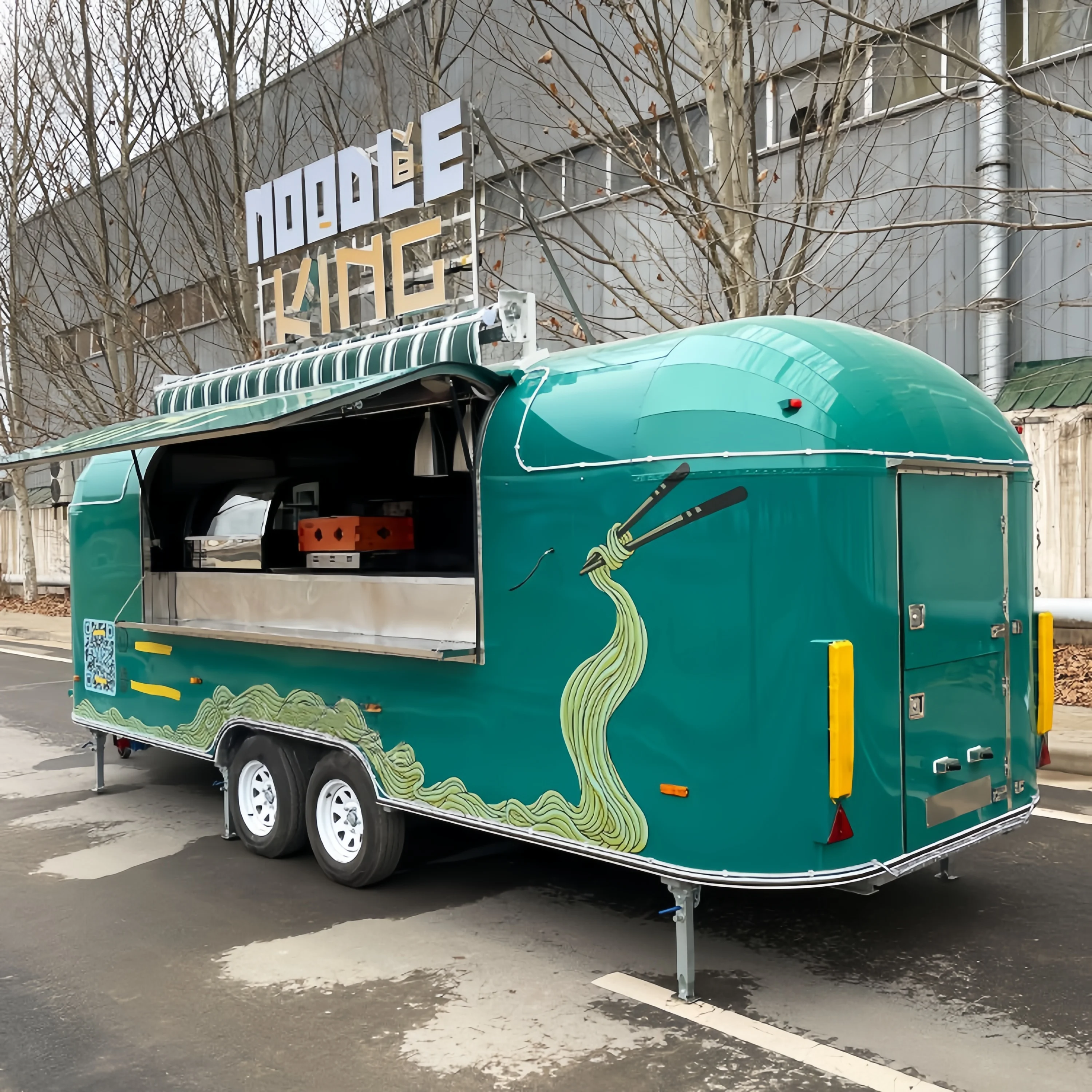 

Portable Outdoor Kitchen Food Truck Trailer Cart Mobile Snack Bar Ice Cream Truck Tent Caravan - Ideal for Camping And Catering