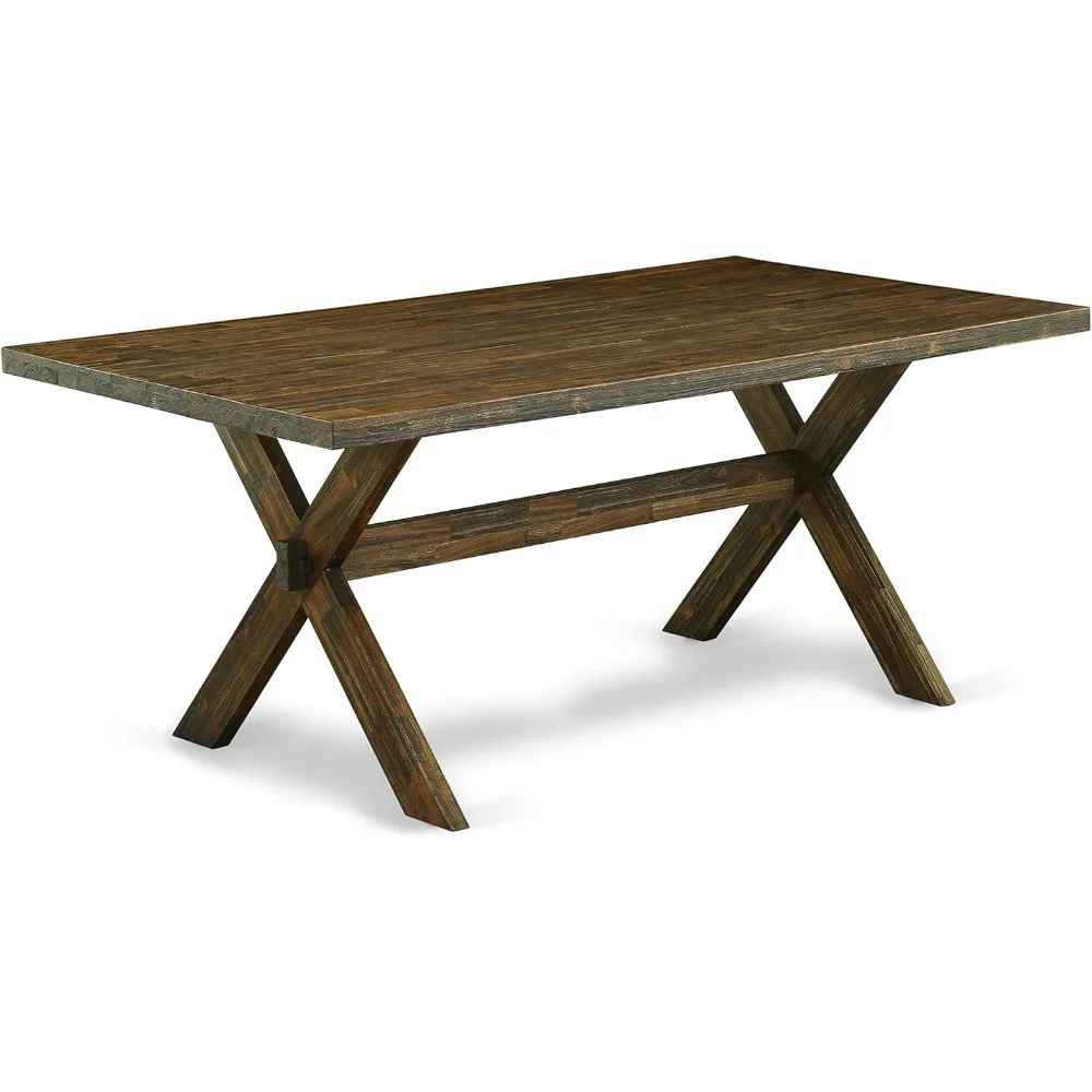 XT777 X-Style Mesa de jantar moderna de meados do século - um tampo de mesa de cozinha retangular com pernas elegantes, 40 x 72 polegadas,