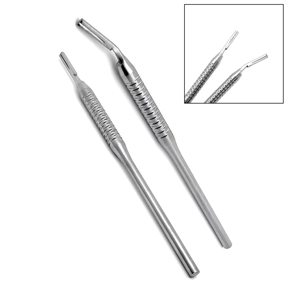 

Dental Scalpel Handle Blade Handle Curved/Straight Applicable Dental Stainless Steel Handle Knife Blade Dental Instruments No.3