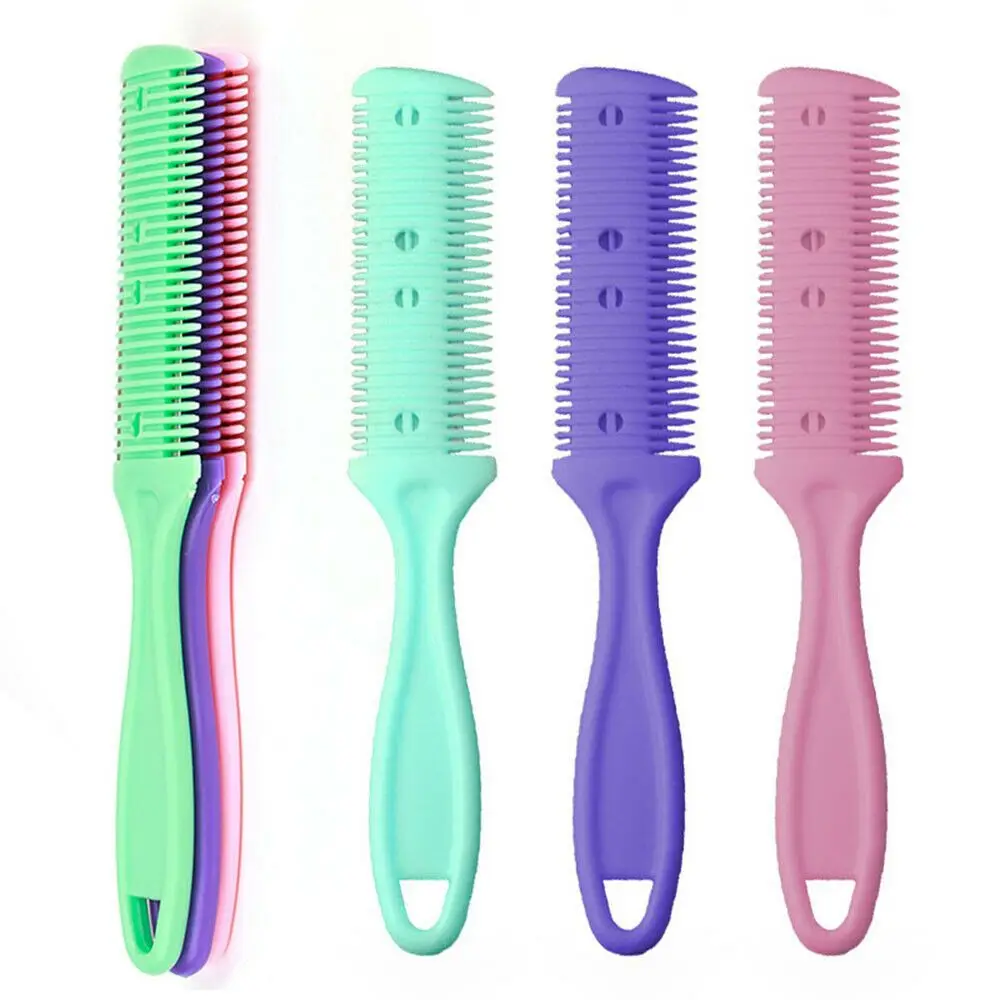 Hot Random Color Hairdressing Professional Trimmer Hair Razor Comb Double Sides Hairdressing Thinning