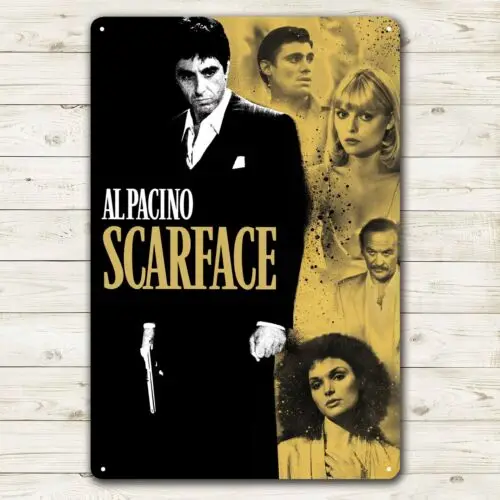 Scarface Al Pacino Movie Metal Poster Tin Sign - 20x30cm Plate