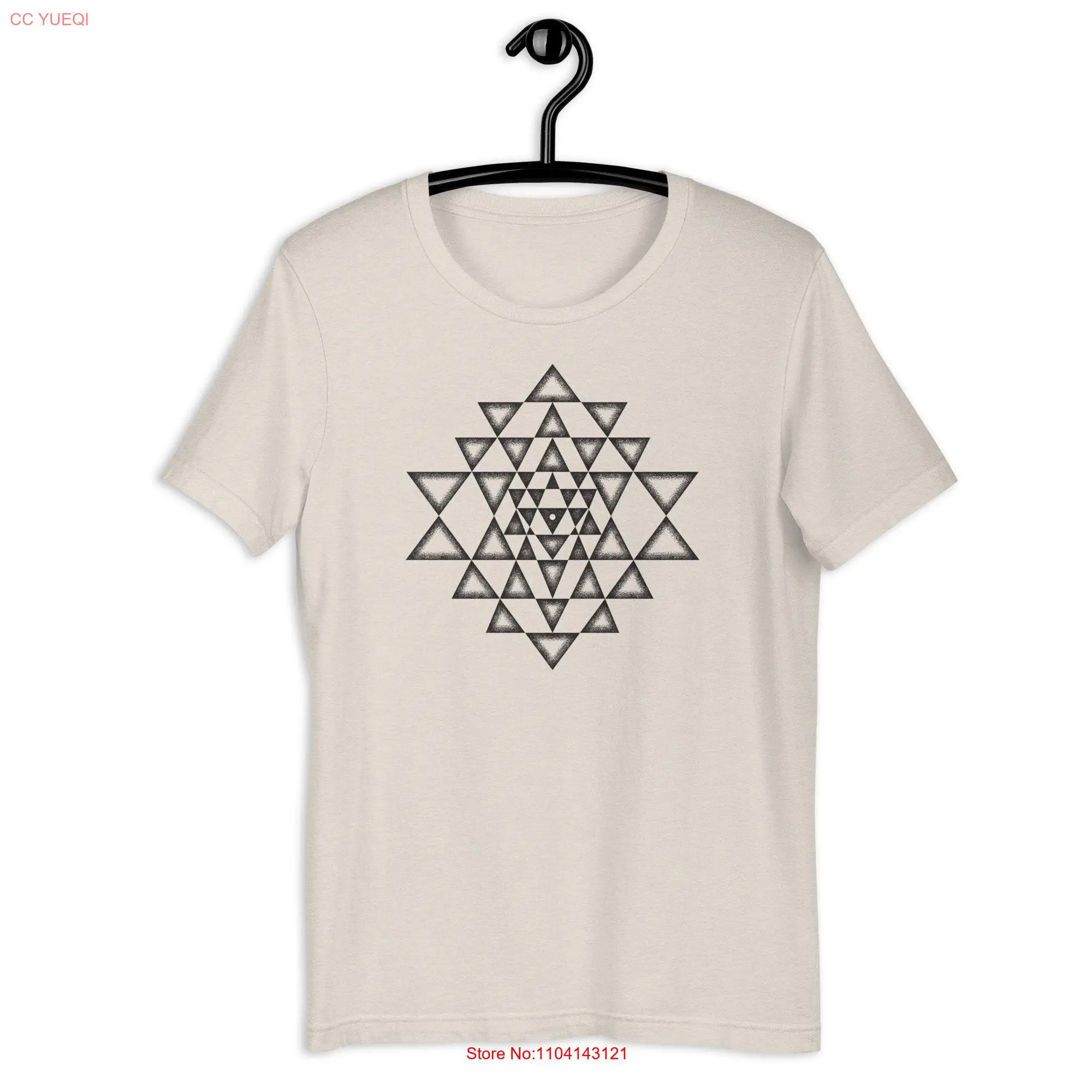 Sri Yantra T Shirt Sacred Geometry Meditation Clothing Geometric ArT Festival long or short sleeves