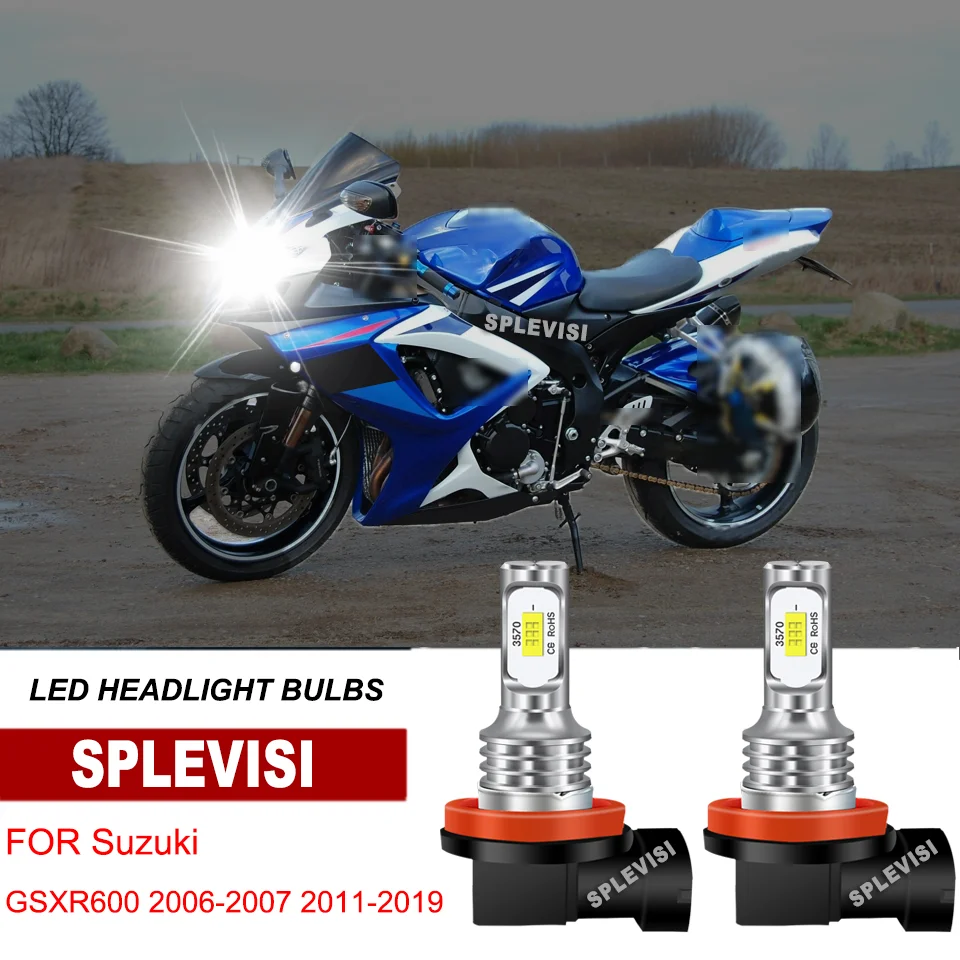 

2x H11 H8 H9 LED Headlight Bulbs motorcycle light for Suzuki GSXR1000 GSXR600 GSXR750