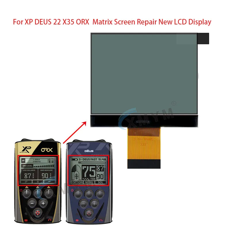 Xp deus 22x35orxマトリックススクリーンの修理新しいLCDディスプレイ