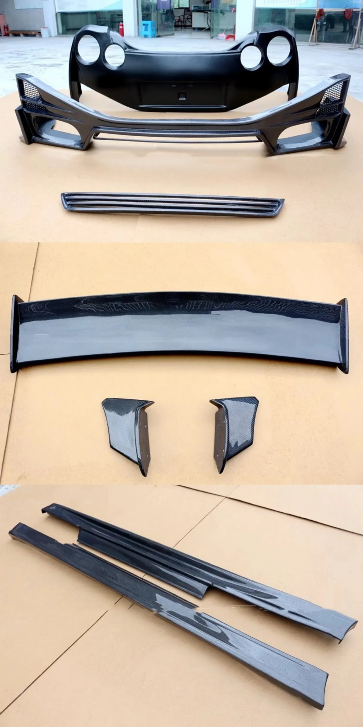 Car Bodt Kit Front Rear Bumper Grille Mask Assembly For Nissan GTR35 Modified Side Skirt Tail Wing Auto Accessories