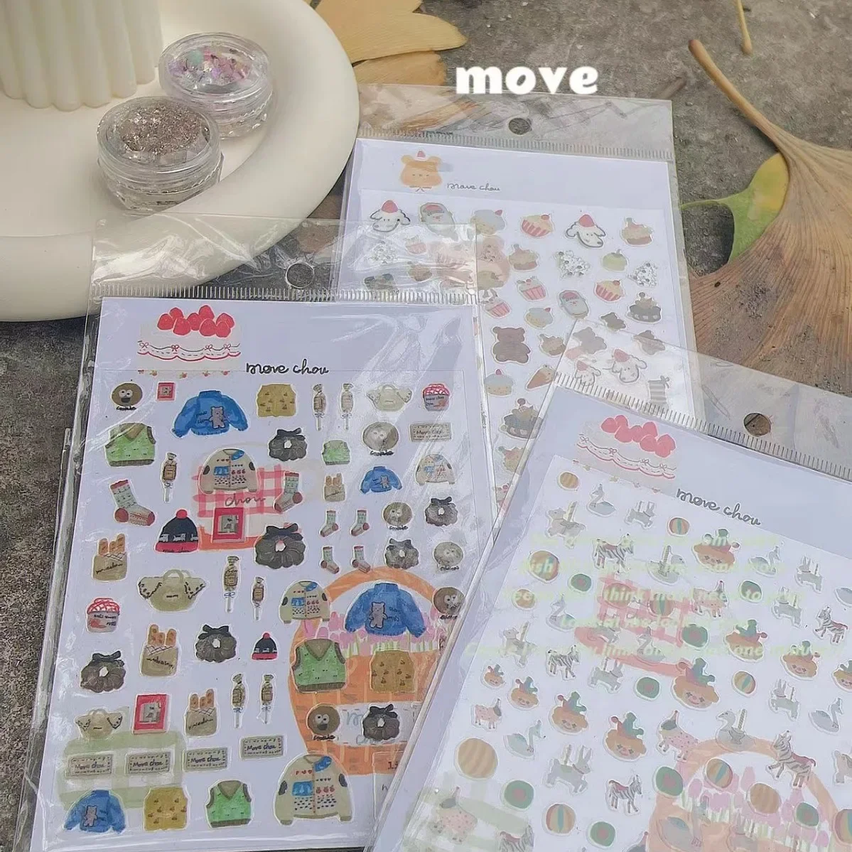 Korean Style Niche Sweater Birthday Circus Nail Art Stickers