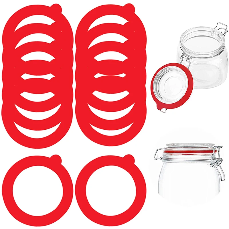 5pcs Silicone Replacement Gasket Airtight Rubber Seals Rings Leak-Proof Canning Seals For Glass Clip Top Jars Storage Containers