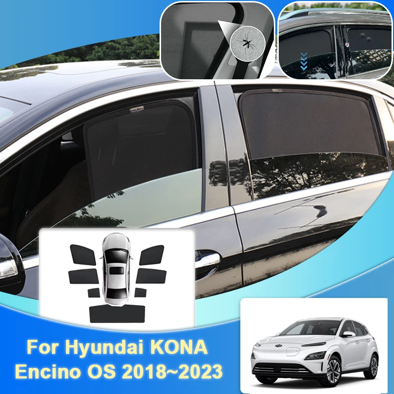 

Mesh Magnetic Sunshade For Hyundai KONA Encino OS 2018~2023 MK1 Shade Window Heat Insulating Visor Anti-UV Car Tools Accessories