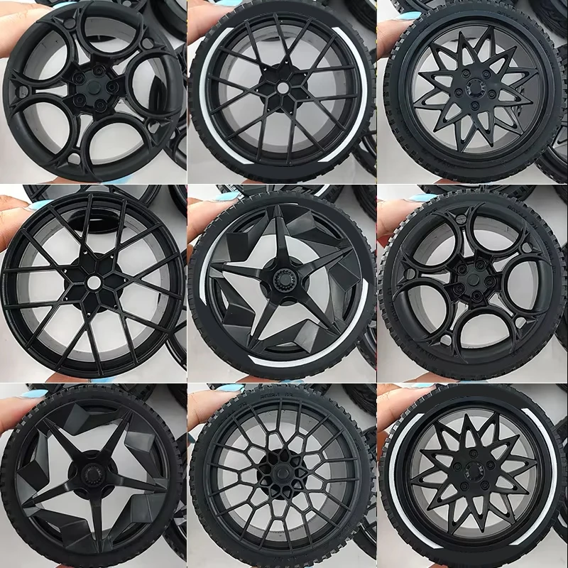 

DIY CADA Building Block Bricks Accessories Black Plating Hub Tyre Compatible LEGO Scale 1:8 GULY Vehicle 42083 42056 42115 Wheel