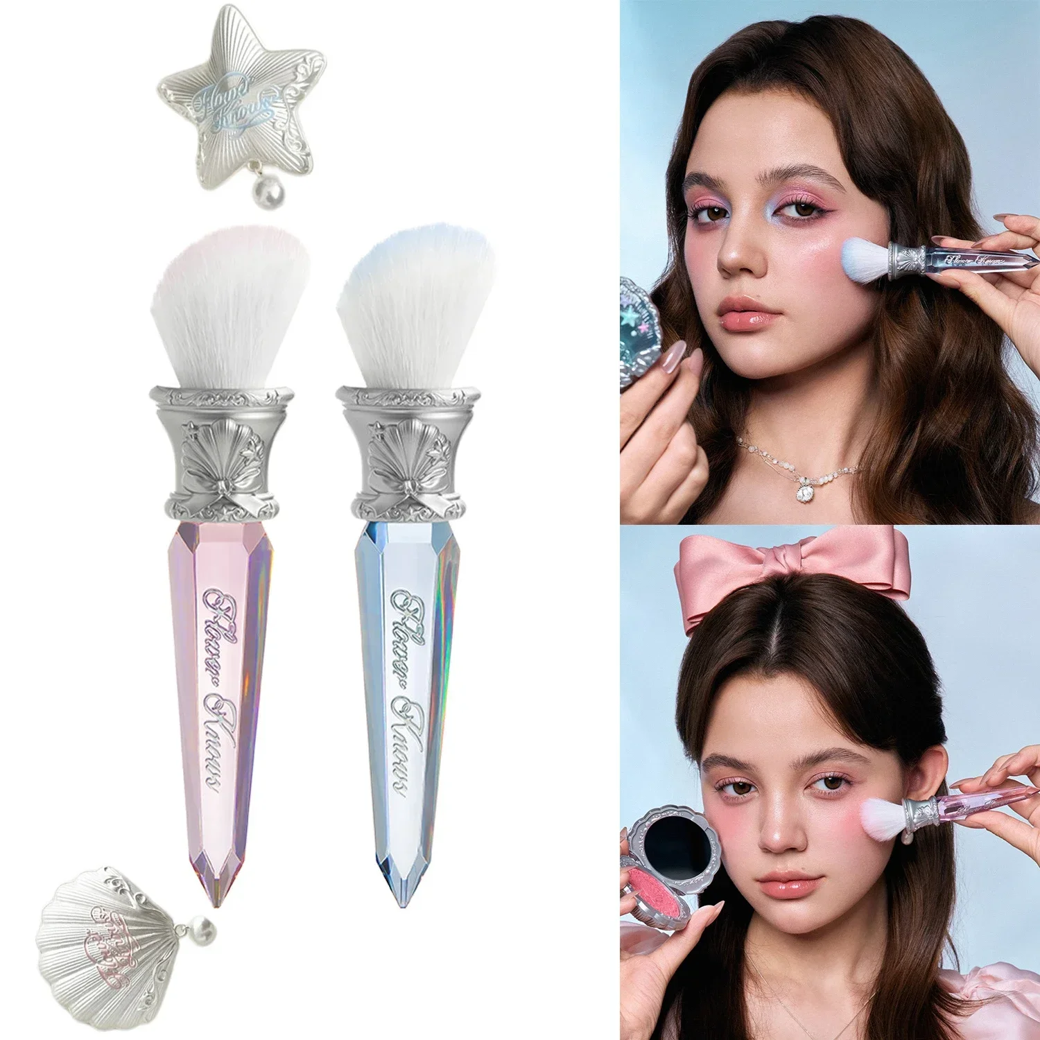 Flower KnowShell's Jewel Butterfly Cloud Shoulder Angled Blush Brush