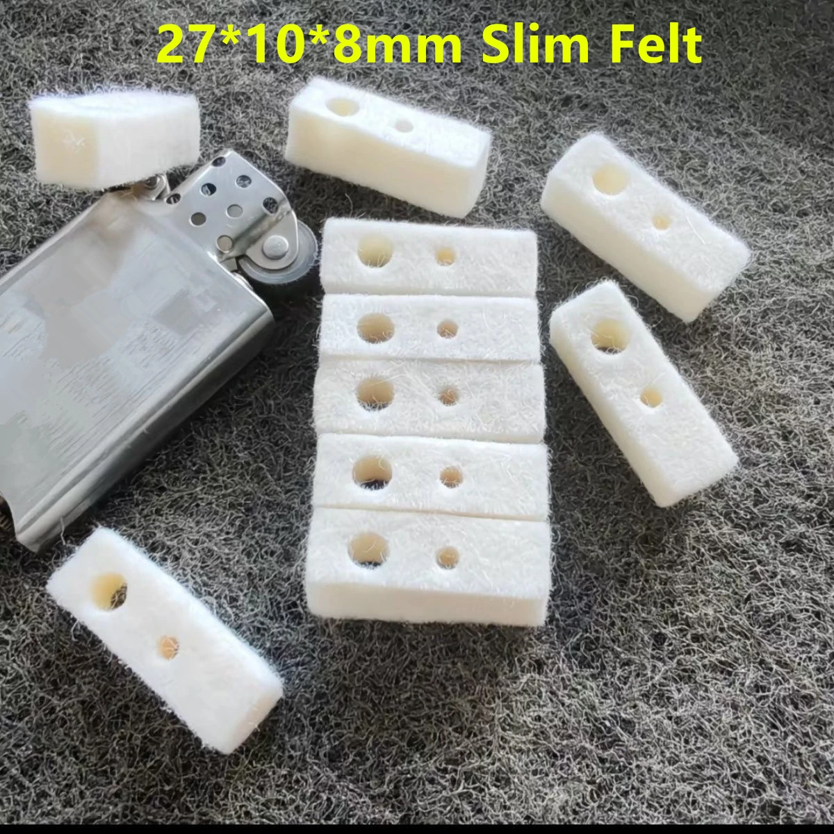 For Zippo Slim Narrow Version Lighter Soft Thickened Wool Felt Pads Sealed Bottom Repair Replacement Inner Parts Sealing Gasket