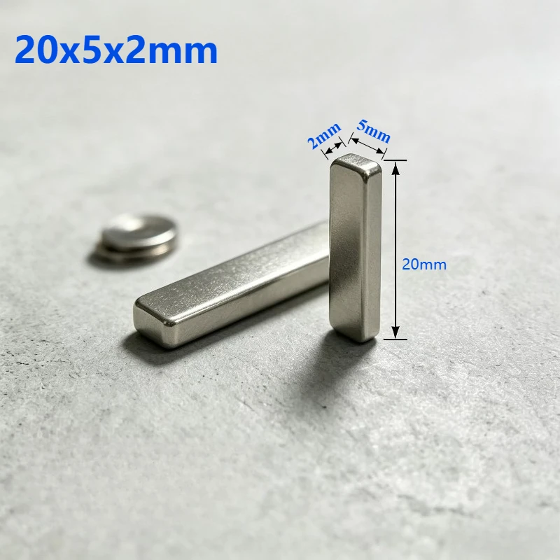 20x5x2mm N35 Permanent Rectangular Block Neodymium Magnet 20*5*2 mm Super Strong Rare Earth Magnetic Magnet