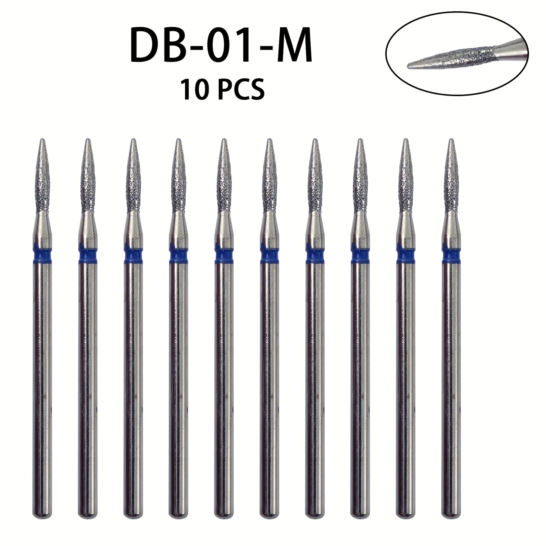 10 pz/set Diamante Sabbia Lime per unghie Trapano Punta per lucidatura per cuticole Testa per molatura per unghie Set manicure elettrico per la rimozione dell'acrilico