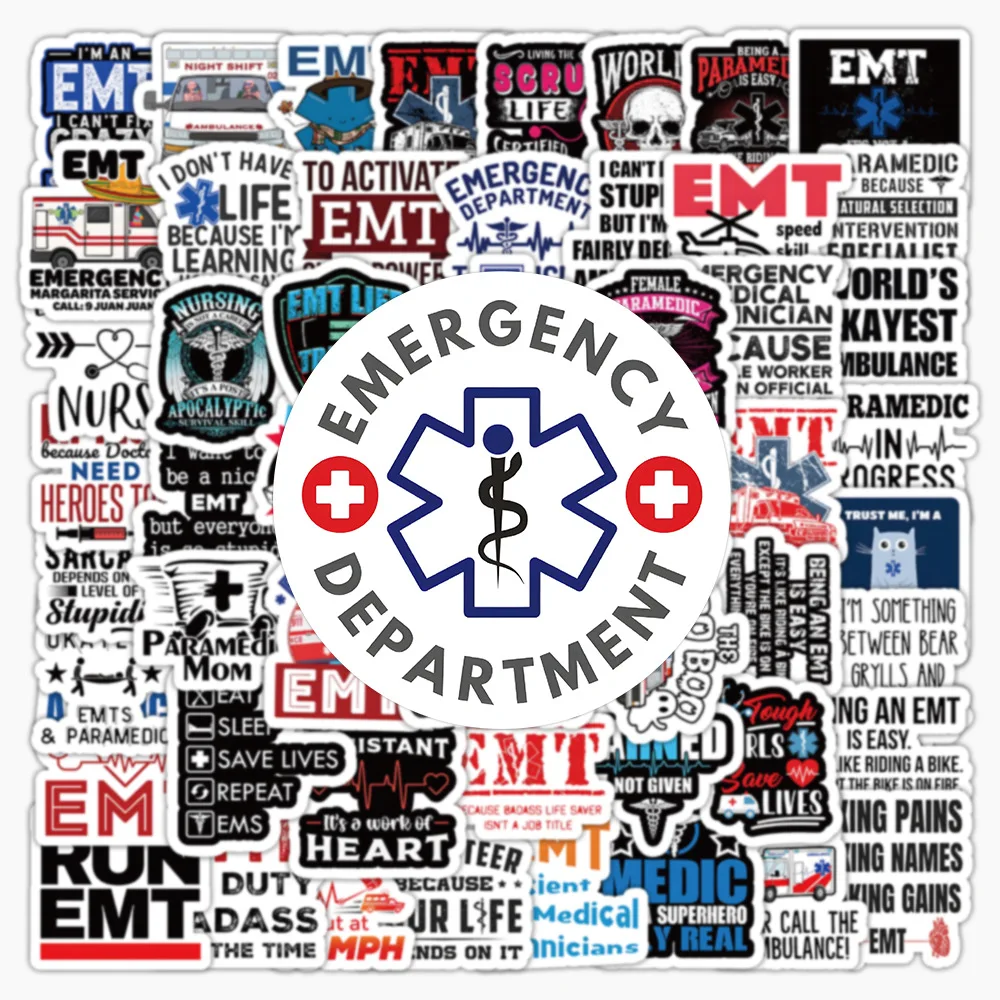 10/30/50/100PCS Emergency Medical Technician Sticker Cartoon Graffiti DIY Water Cup Motorcycle Phone Case Waterproof Decal