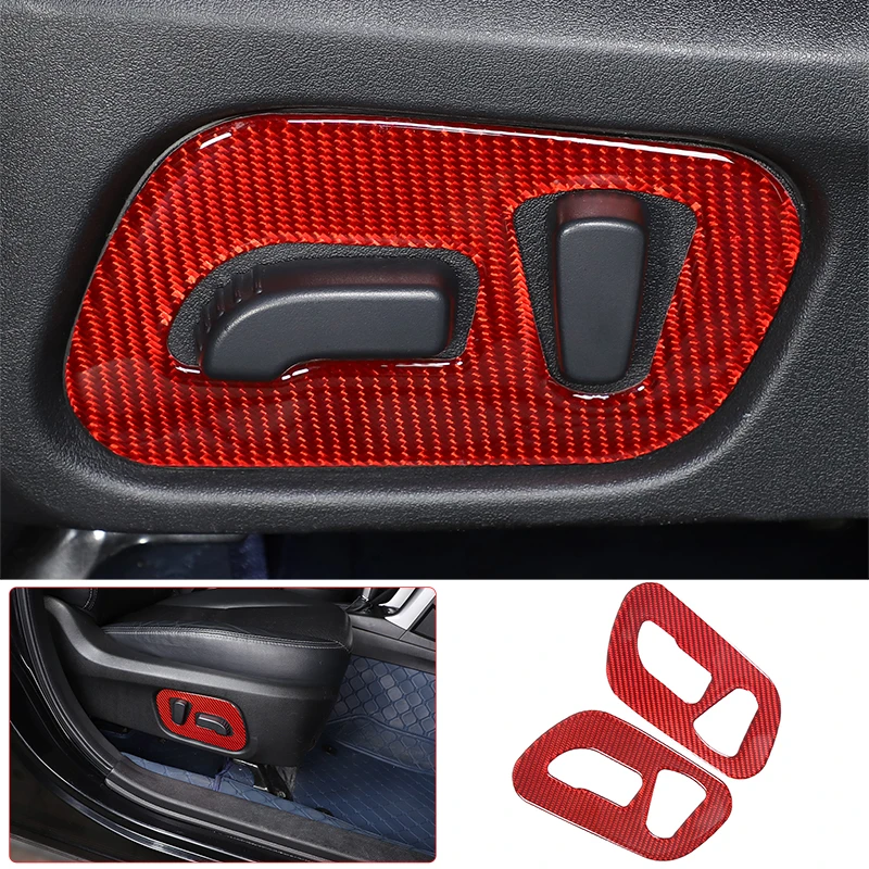 

For Subaru Forester 2013-2018 Soft Carbon Fiber Car Front Seat Adjustment Switch Frame Sticker Car Interior Accessories 2Pcs